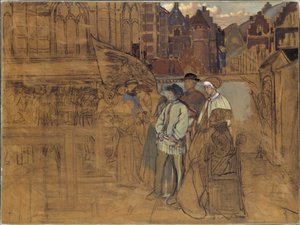 Lukostřelecký svátek v Antverpách v 16. století, kolem roku 1850