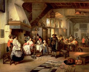 Interiér krčmy se slepým houslistou, 1844 (detail viz 76798)