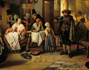 Interiér krčmy se slepým houslistou, 1844 (panel) (detail 76798)