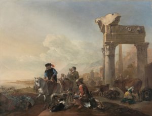 Jan Baptista Weenix / "Lovci u zříceniny", 1648 od Jan Baptist Weenix