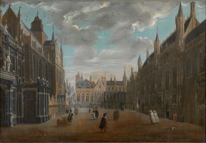 Náměstí Burg v Bruggách, 1696. od Jan Baptist van Meunincxhove