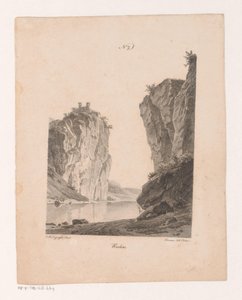 Rotsen ochlazuje vodu Skály (název na objektu) Principy krajiny čerpané z přírody a provedené na kameni (název série) od Jan Baptiste de Jonghe