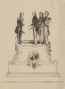 Návrh pomníku 50 let nezávislosti na Nizozemském království v roce 1863 od Jan Bos