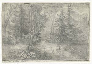Lesní rybník s kachnami od Jan Bos Wz. (signed by artist)