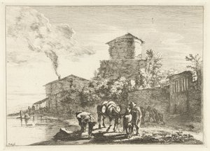 Muži a mezek na Via Appia Krajiny kolem Říma (název série) od Jan Both
