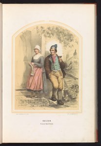 Tradiční kostýmy domů v Severním Holandsku, 1857 Domy. Provincie Severní Holandsko / I (název na předmětu) od Jan Braet von Uberfeldt