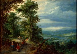 Okraj lesa Útěk do Egypta, 1610. od Jan Brueghel the Elder