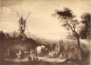 Krajina s větrným mlýnem od Jan Brueghel the Elder