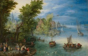 Říční krajina od Jan Brueghel the Elder