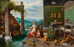 Alegorie slyšení od Jan Brueghel the Younger