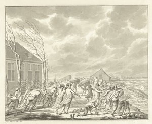 Povodeň Diemerzeedijk poblíž Amsterdamu, 1776 od Jan Bulthuis (signed by artist)