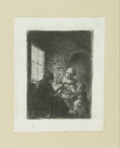 Gezin bij het raam The Compleat Work of Etchings od Johna Chalona / Oeuvre Complette des Eaux Fortes par Jean Chalon (název série) od Jan Chalon