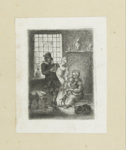 Interiér klade een gezin The Compleat Work of Etchings od Johna Chalona / Oeuvre Complette des Eaux Fortes par Jean Chalon (název série) od Jan Chalon