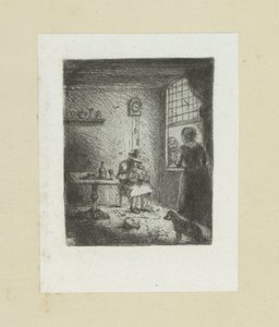 Interiér klade lezende člověka The Compleat Work of Etchings od Johna Chalona / Oeuvre Complette des Eaux Fortes par Jean Chalon (název série) od Jan Chalon