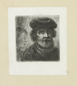 Jonge man in bebaarde man The Compleat Work of Etchings od Johna Chalona / Oeuvre Complette des Eaux Fortes par Jean Chalon (název série) od Jan Chalon