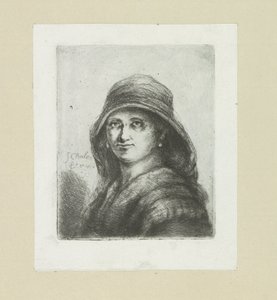 Jonge vrouw nasazuje kapuci The Compleat Work of Etchings od Johna Chalona / Oeuvre Complette des Eaux Fortes par Jean Chalon (název série) od Jan Chalon