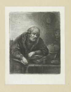 Oude man aan zijn office The Compleat Work of Etchings od Johna Chalona / Oeuvre Complette des Eaux Fortes par Jean Chalon (název série) od Jan Chalon