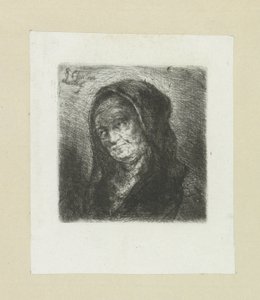 Oude vrouw potkal zwarte sluier The Compleat Work of Etchings od Johna Chalona / Oeuvre Complette des Eaux Fortes par Jean Chalon (název série) od Jan Chalon