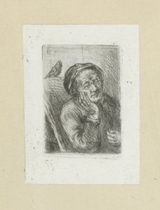 Slapende oude muž se setkal s vogelem The Compleat Work of Etchings od Johna Chalona / Oeuvre Complette des Eaux Fortes par Jean Chalon (název série) od Jan Chalon