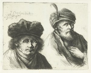 Dva muži s klobouky a turbany od Jan Chalon