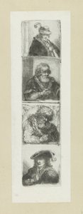 Vier mansportretten The Compleat Work of Etchings od Johna Chalona / Oeuvre Complette des Eaux Fortes par Jean Chalon (název série) od Jan Chalon