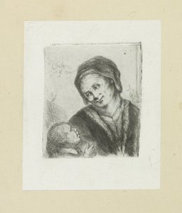 Vrouw en kind The Compleat Work of Etchings od Johna Chalona / Oeuvre Complette des Eaux Fortes par Jean Chalon (název série) od Jan Chalon
