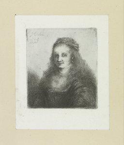 Žena s perlovým náhrdelníkem ve vlasech The Compleat Work of Etchings od Johna Chalona / Oeuvre Complette des Eaux Fortes od Jeana Chalona (název série) od Jan Chalon