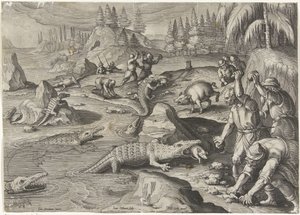 Krokodillenvangst Jachttaferelen (název série) Lov divoké zvěře, drůbeže a ryb v Bestiáři (název série)