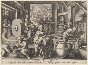 Nové vynálezy moderní doby [Nova Reperta], Vynález lisu na olivový olej, s..., ca. 1600. od Jan Collaert I