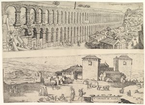 Akvadukt v Segovii a hrad v Madridu, 1500-1599. od Jan Cornelisz Vermeyen