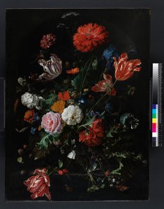 Květiny ve skleněné váze, kolem 1660