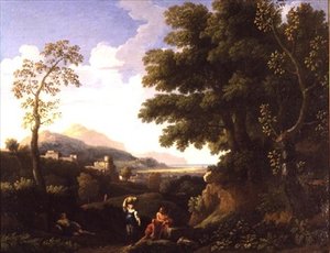 Klasická krajina s postavami od Jan Frans van Bloemen