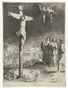 Kristus na kříži s truchlící Marií a Janem