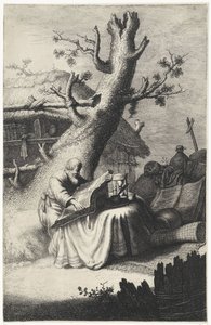 H. Hieronymus čte pod stromem od Jan Gillisz. van Vliet