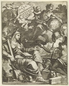 Alegorie církve a světových dějin Titulní strana Willema Goereeho, De kerklyke en Weereldlyke historien. 1729 Církev a světové dějiny uyt d