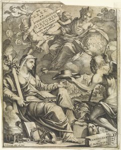 Alegorie církve a světových dějin Titulní strana Willema Goereeho, De kerklyke en Weereldlyke historien. 1729 Církev a světové dějiny uyt d