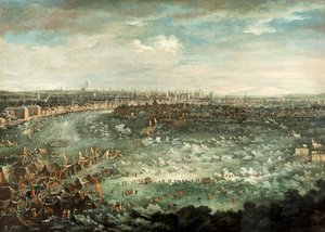 „Temže během velkého mrazu 1739“ od Jan Griffier II