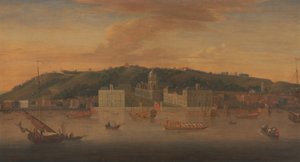 Pohled na Greenwich od řeky s mnoha loděmi od Jan Griffier I
