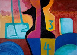 Anubis přináší základní Numbers, 2010 (olej na plátně) od Jan Groneberg