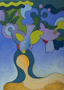 Malá mořská víla ve znečištěných vodách, 2007 (olej na plátně) od Jan Groneberg