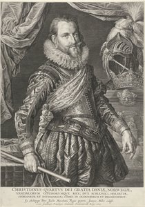 Portrét dánského a norského krále Kristiána IV od Jan Harmensz. Muller