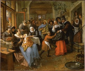 Selská svatba, asi 1670 (olej na plátně) od Jan Havicksz. Steen