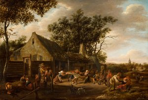 Rolníci tančí v hostinci, c.1646-8 od Jan Havicksz. Steen
