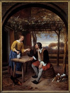Obraz Zbytek cestovatele od Jana Steena (1626-1679)