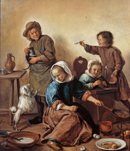 Dětské jídlo, asi 1665. od Jan Havickszoon Steen