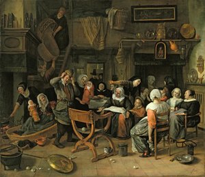 Svátek křtu, 1668 od Jan Havickszoon Steen