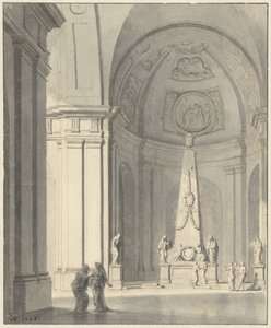 Velký klenutý sál s pohřebním pomníkem od Jan Hendrik Troost van Groenendoelen