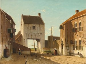 Městská brána v Leerdamu. Kolem 1868-70