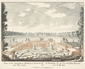 Fontána a velký rybník v zahradách paláce Het Loo, 1694-97