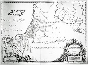 Mapa cest Abrahama, Izáka a Jákoba, 1652